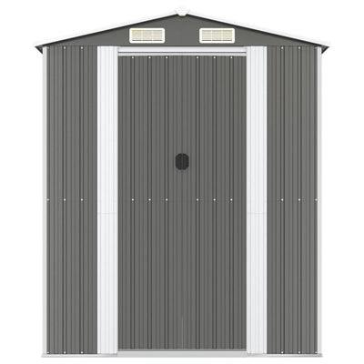 Garden Shed Light Grey 192x440x223 cm Galvanised Steel