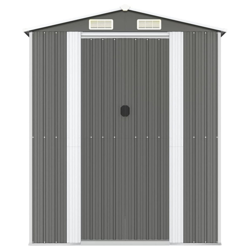 Garden Shed Light Grey 192x689x223 cm Galvanised Steel