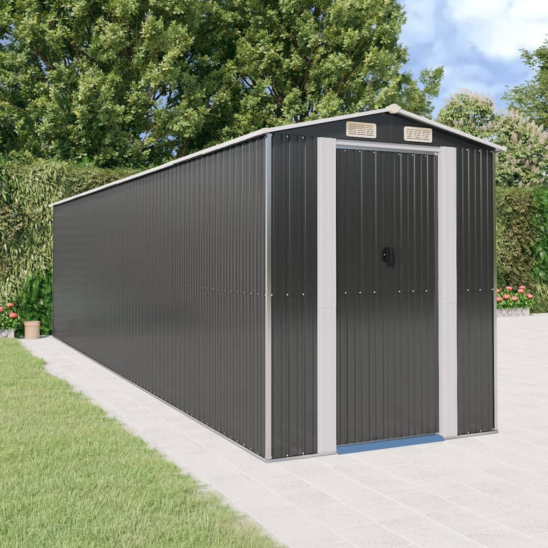 Garden Shed Anthracite 192x772x223 cm Galvanised Steel