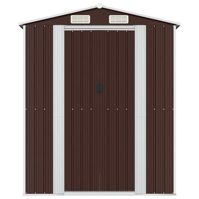 Garden Shed Dark Brown 192x274x223 cm Galvanised Steel