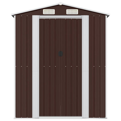 Garden Shed Dark Brown 192x689x223 cm Galvanised Steel