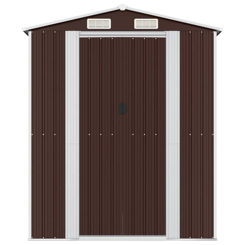 Garden Shed Dark Brown 192x689x223 cm Galvanised Steel