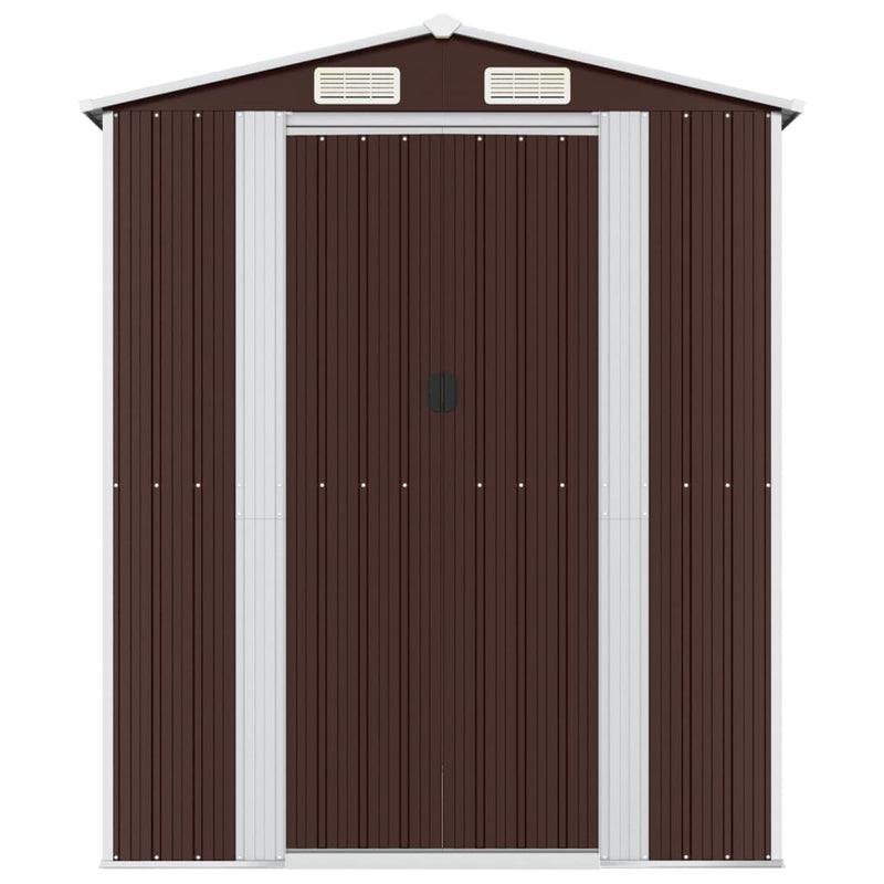 Garden Shed Dark Brown 192x772x223 cm Galvanised Steel