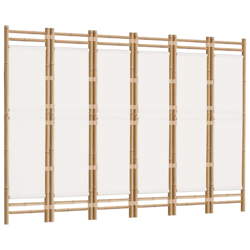 Folding 6-Panel Room Divider 240 cm Bamboo and Canvas