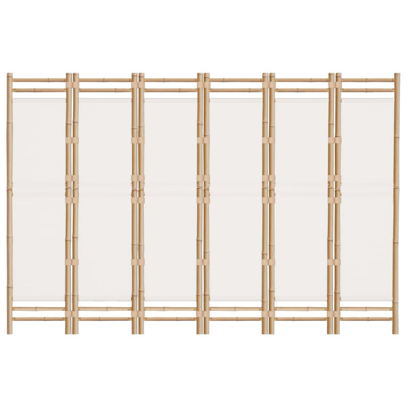 Folding 6-Panel Room Divider 240 cm Bamboo and Canvas