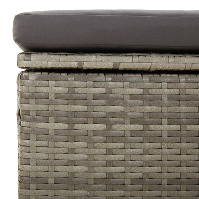 Garden Middle Sofa with Cushion Grey 57x57x56 cm Poly Rattan