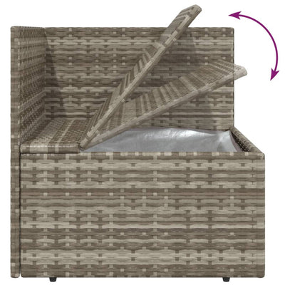 2-Seater Garden Sofa with Cushions Grey Poly Rattan