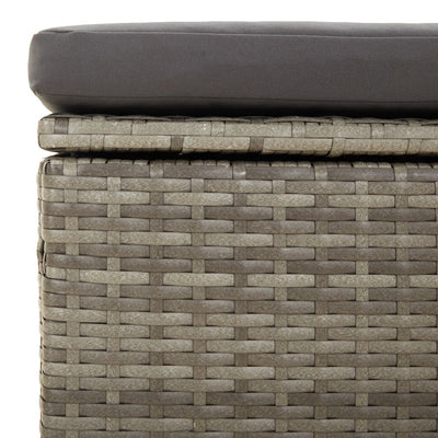 2-Seater Garden Sofa with Cushions Grey Poly Rattan