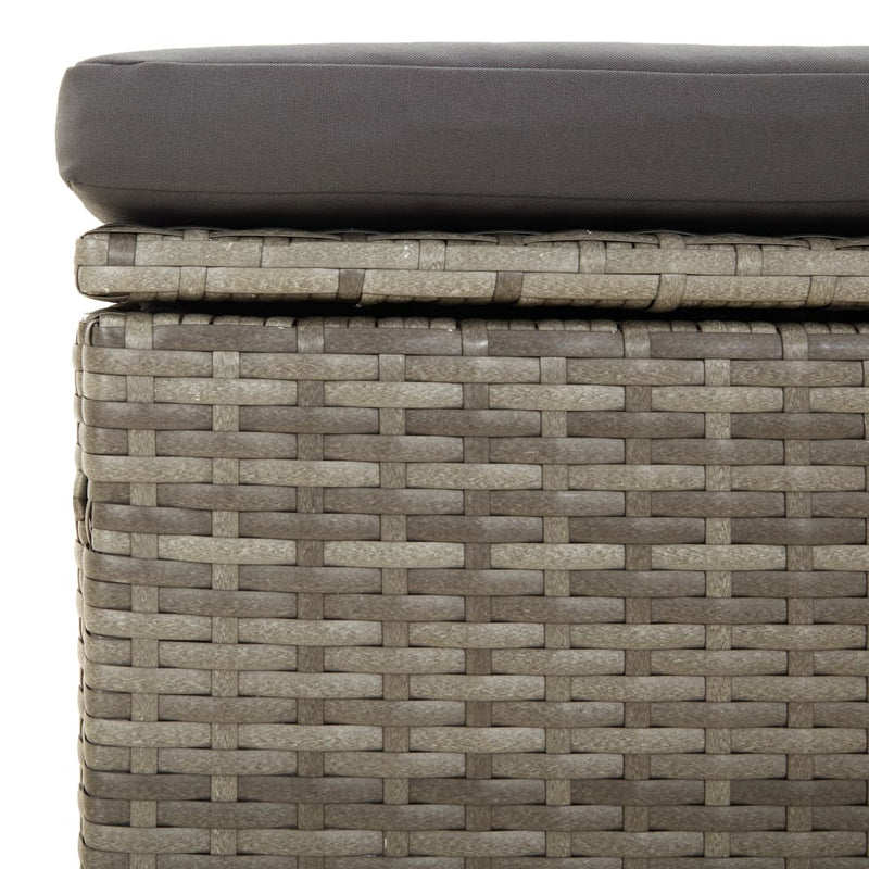 2-Seater Garden Sofa with Cushions Grey Poly Rattan