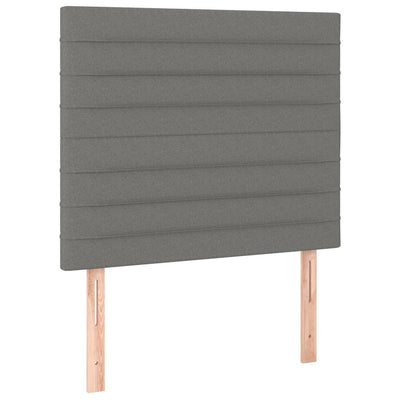 Box Spring Bed with Mattress Dark Grey 106x203 cm King Single Size Fabric