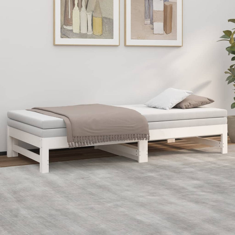 Pull-out Day Bed without Mattress White 2x(90x190) cm