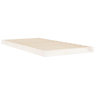 Bed Frame without Mattress White 90x190 cm Solid Wood Pine