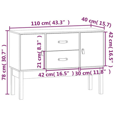 Sideboard 110x40x78 cm Solid Wood Pine