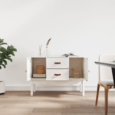 Sideboard White 110x40x78 cm Solid Wood Pine