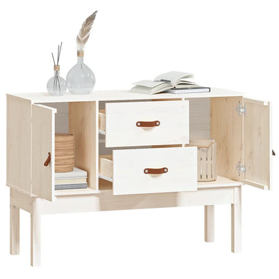 Sideboard White 110x40x78 cm Solid Wood Pine