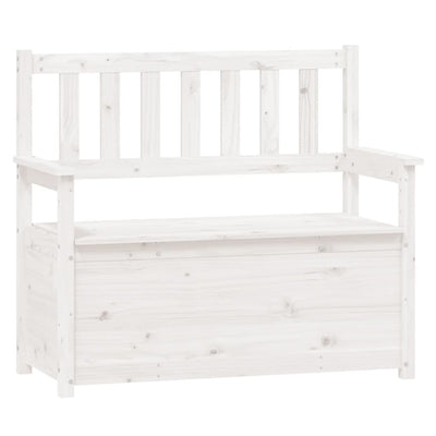 Bench White 112.5x51.5x96.5 cm Solid Wood Pine