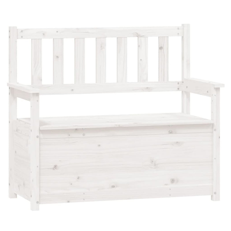 Bench White 112.5x51.5x96.5 cm Solid Wood Pine