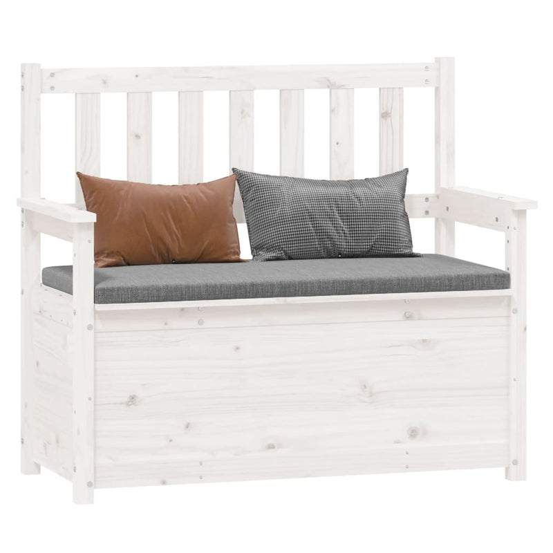 Bench White 112.5x51.5x96.5 cm Solid Wood Pine