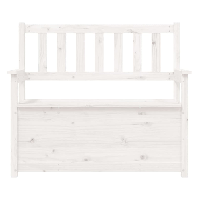 Bench White 112.5x51.5x96.5 cm Solid Wood Pine