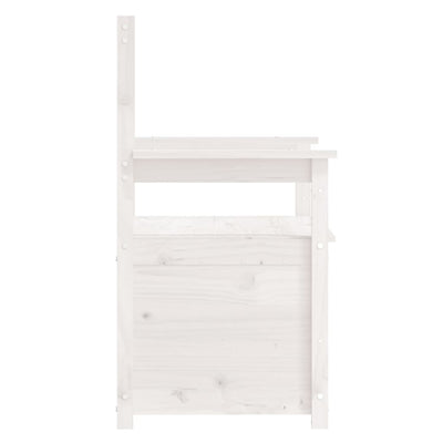 Bench White 112.5x51.5x96.5 cm Solid Wood Pine