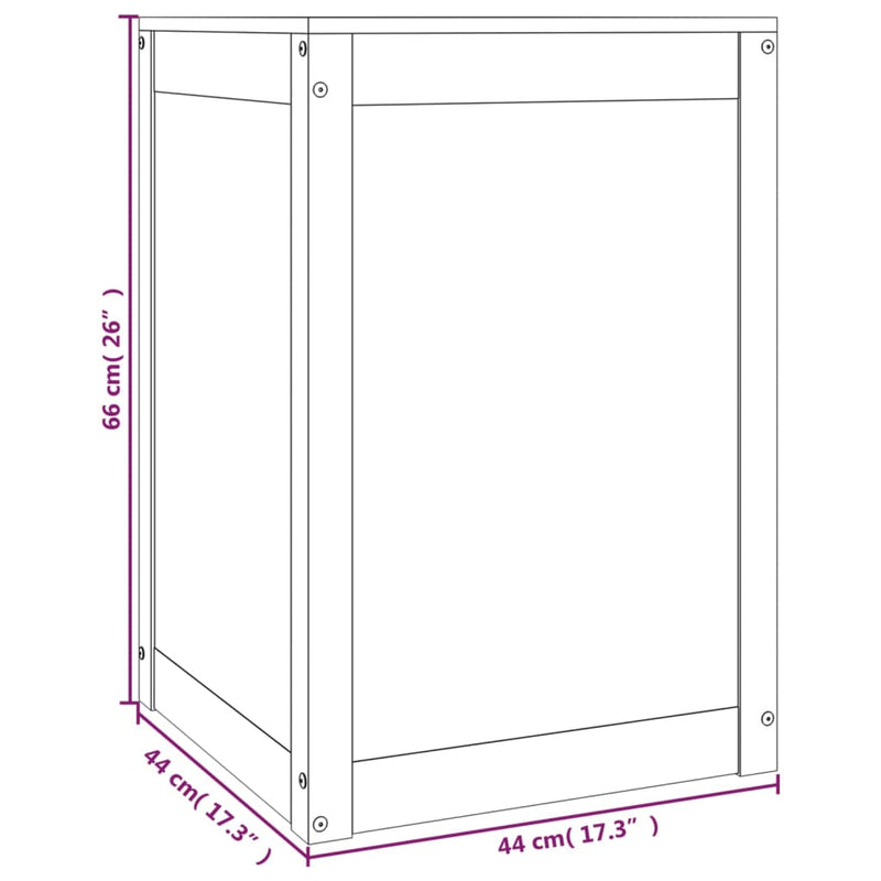 Laundry Box 44x44x66 cm Solid Wood Pine