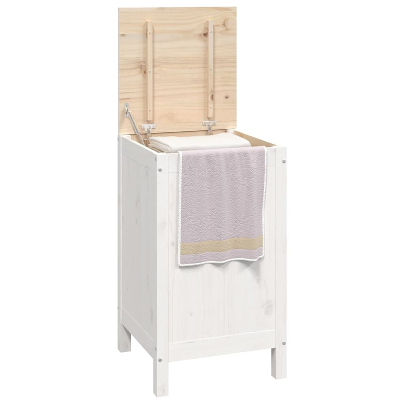 Laundry Box White 44x44x76 cm Solid Wood Pine