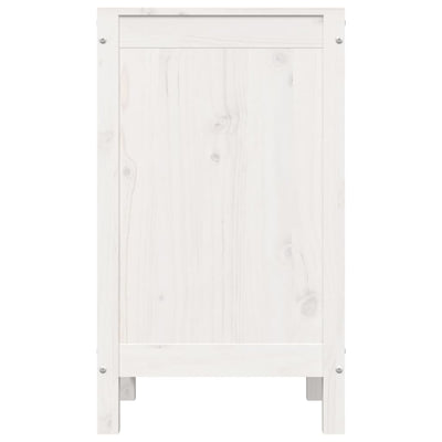 Laundry Box White 44x44x76 cm Solid Wood Pine