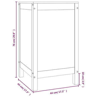 Laundry Box White 44x44x76 cm Solid Wood Pine