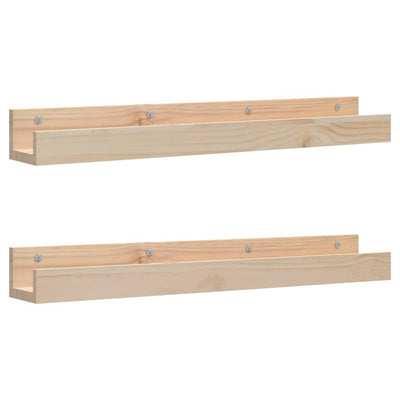 Wall Shelves 2 pcs 80x12x9 cm Solid Wood Pine