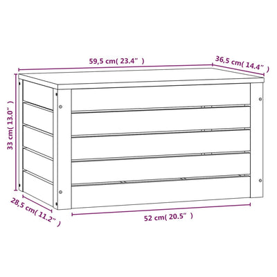 Storage Box 59.5x36.5x33 cm Solid Wood Pine