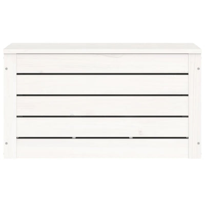 Storage Box White 59.5x36.5x33 cm Solid Wood Pine