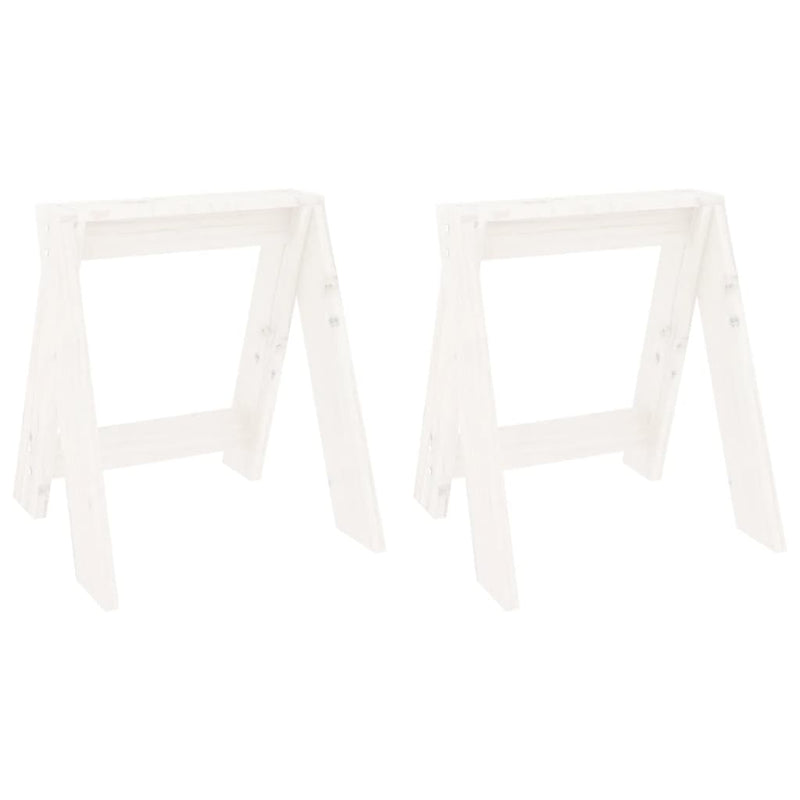 Stools 2 pcs White 40x40x45 cm Solid Wood Pine