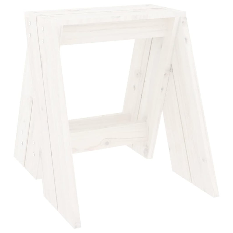 Stools 2 pcs White 40x40x45 cm Solid Wood Pine