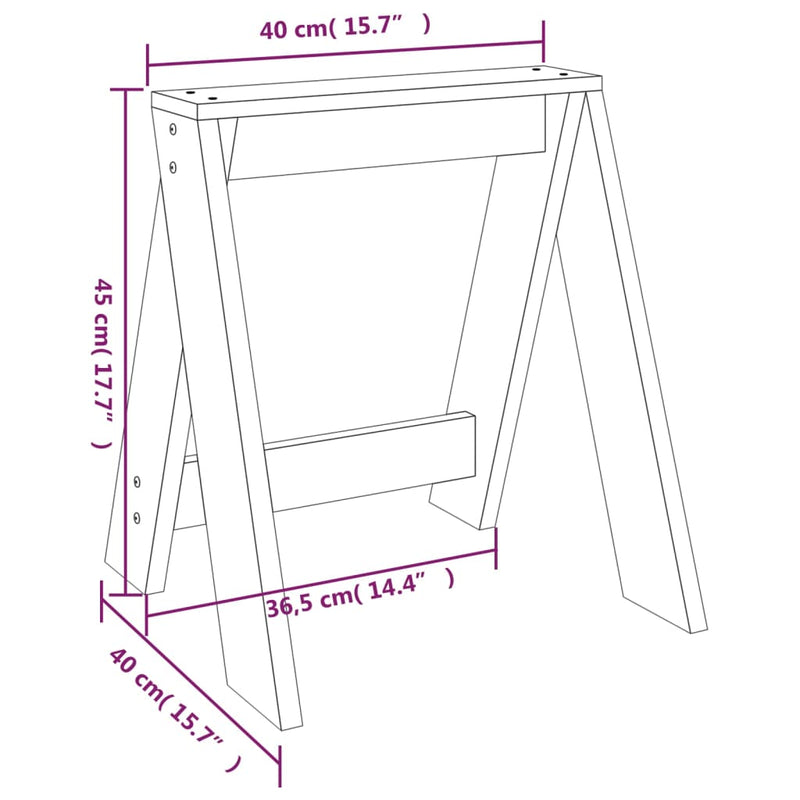 Stools 2 pcs White 40x40x45 cm Solid Wood Pine