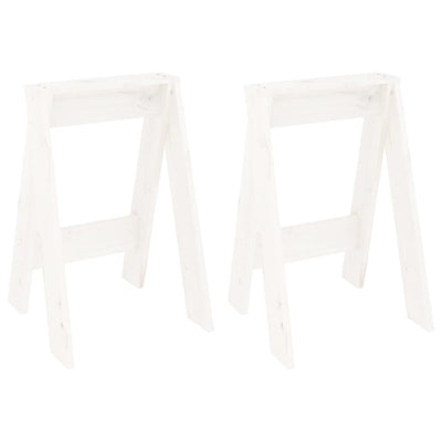 Stools 2 pcs White 40x40x60 cm Solid Wood Pine