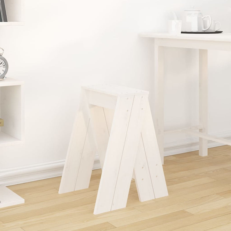 Stools 2 pcs White 40x40x60 cm Solid Wood Pine