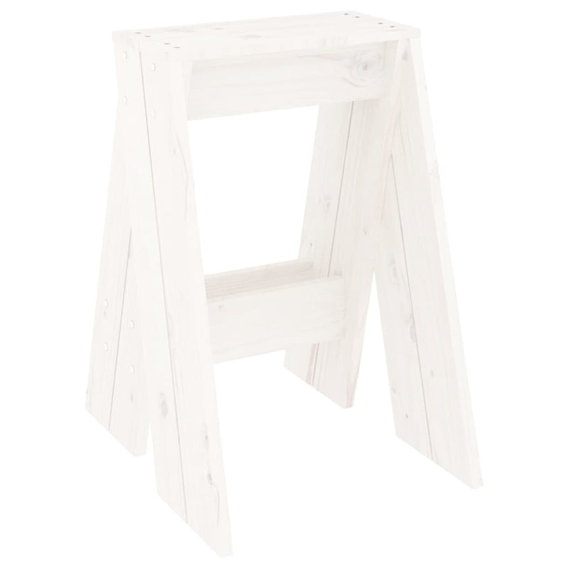 Stools 2 pcs White 40x40x60 cm Solid Wood Pine