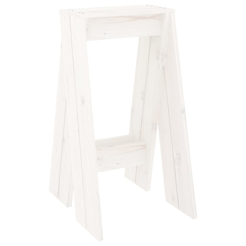 Stools 2 pcs White 40x40x75 cm Solid Wood Pine