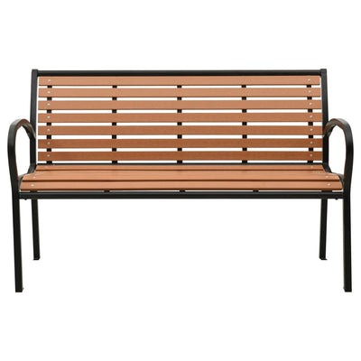 Garden Bench Black and Brown 116 cm Steel and WPC