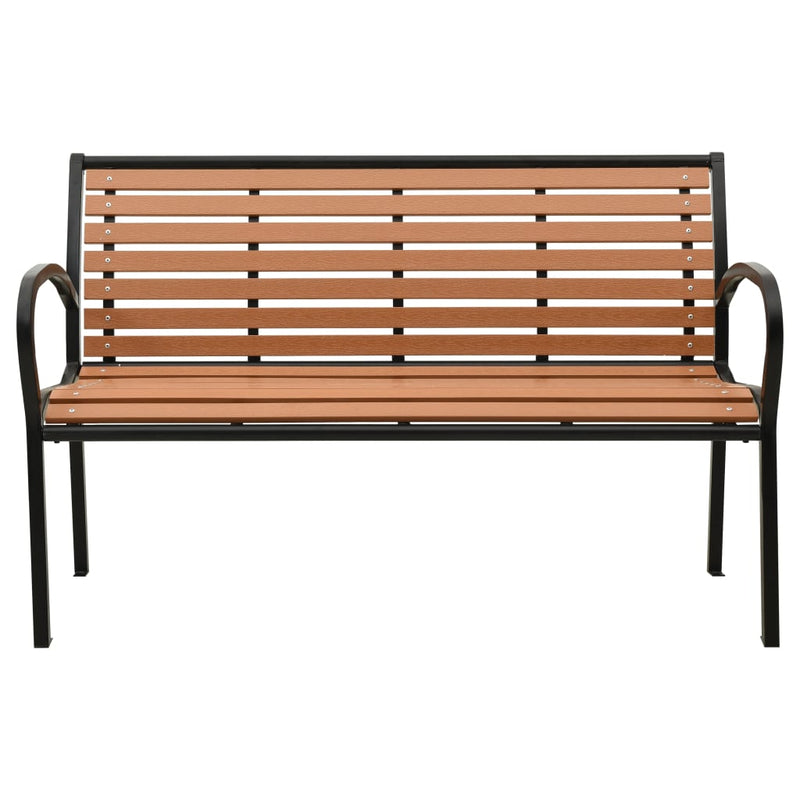 Garden Bench Black and Brown 116 cm Steel and WPC