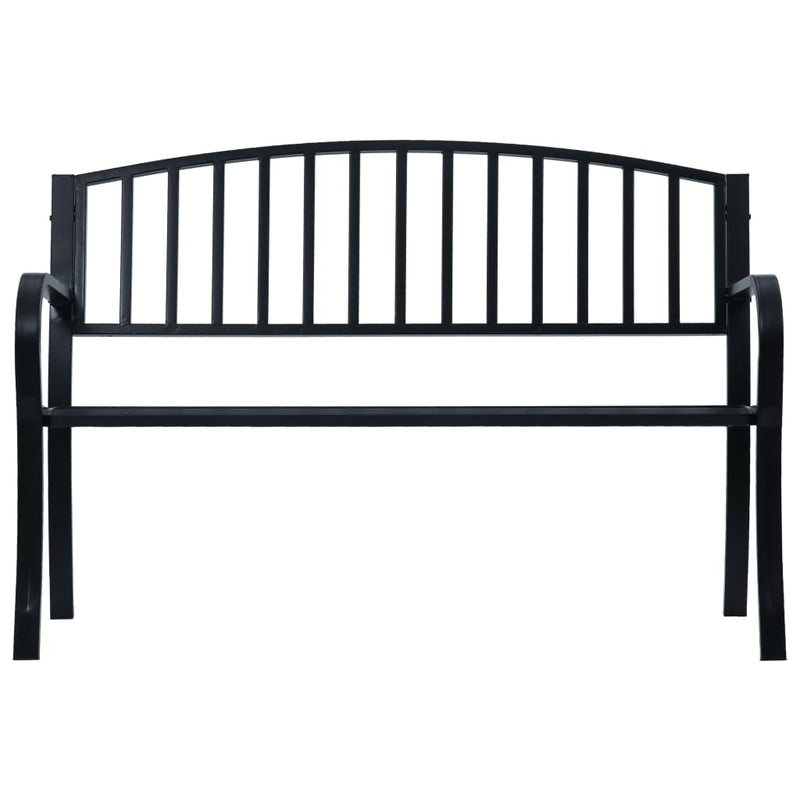 Garden Bench Black 120 cm Steel