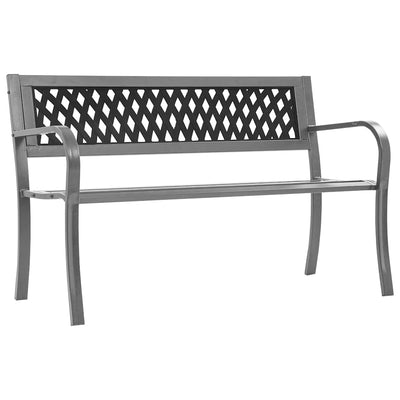 Garden Bench Black 120 cm Steel