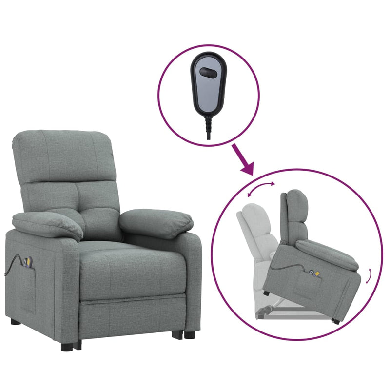 Stand up Massage Chair Dark Grey Fabric