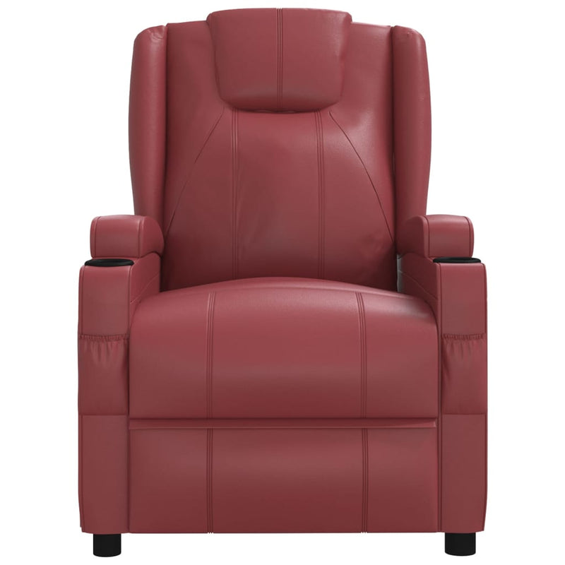 Stand up Massage Chair Wine Red Faux Leather