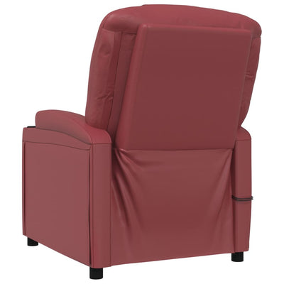 Stand up Massage Chair Wine Red Faux Leather