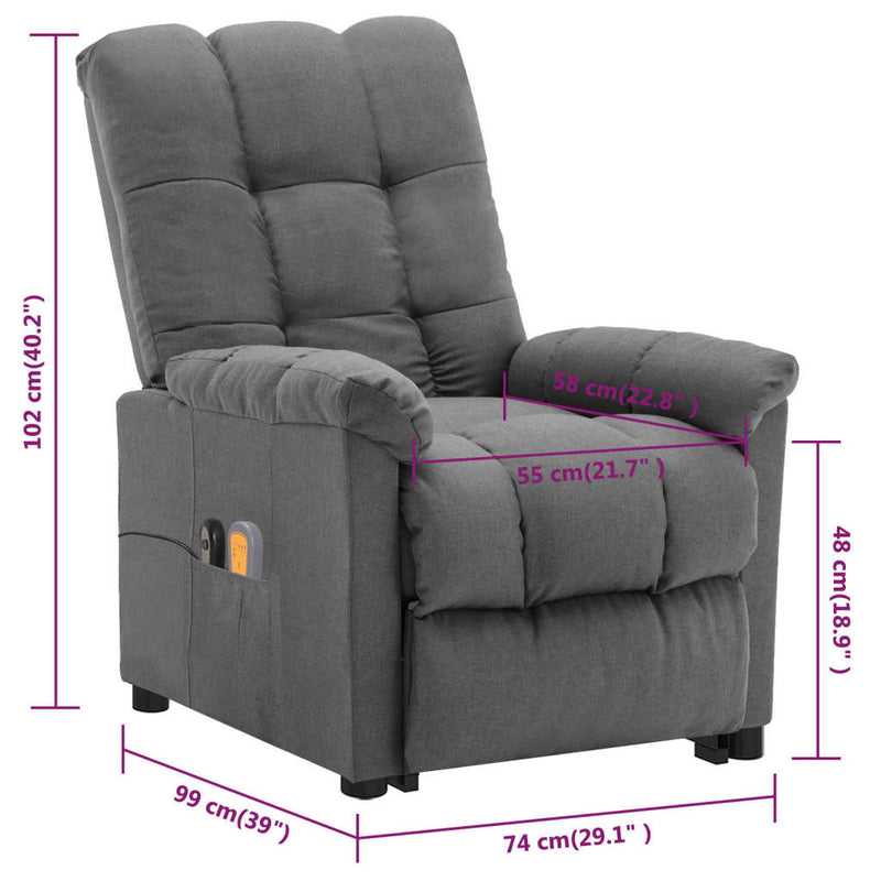 Stand up Massage Chair Light Grey Fabric