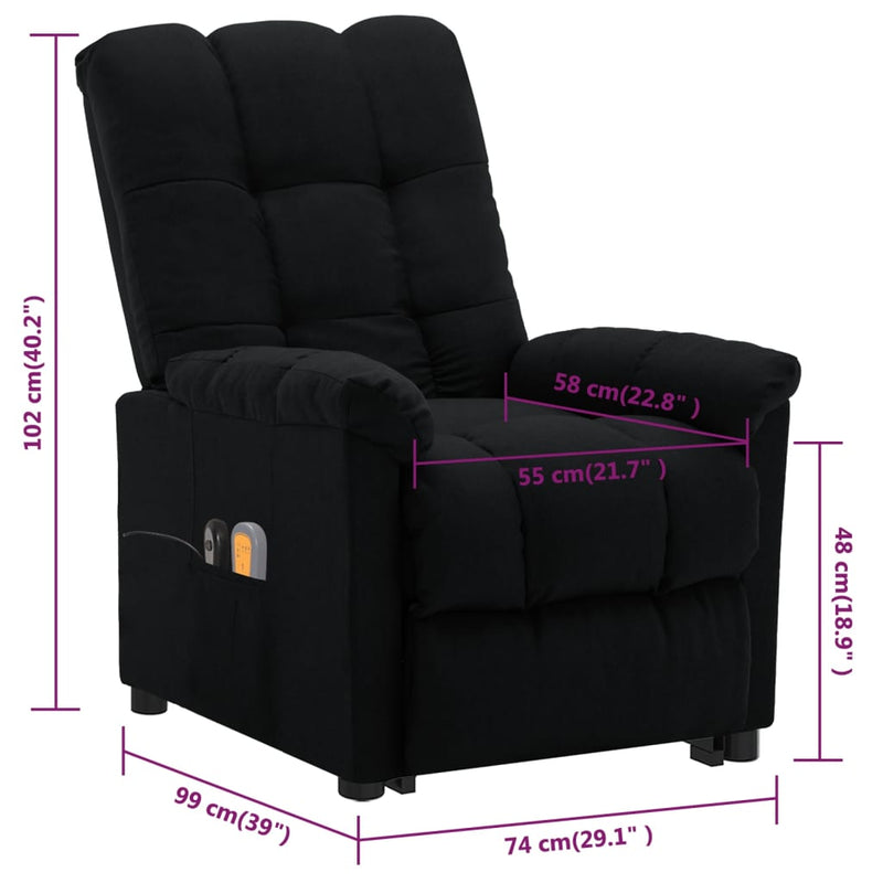 Stand up Massage Chair Black Fabric