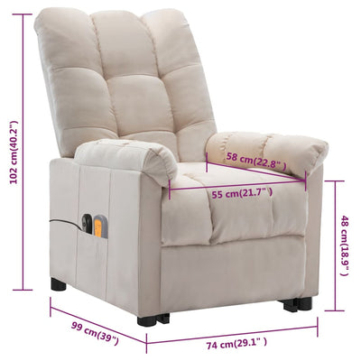 Stand up Massage Chair Cream Fabric