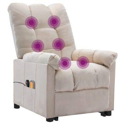 Stand up Massage Chair Cream Fabric