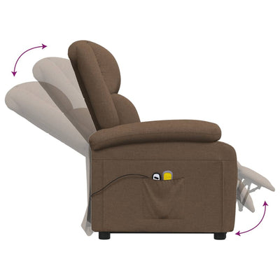 Stand up Massage Chair Brown Fabric